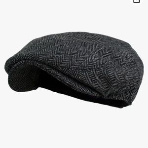 Herringbone Tweed Wool Blend Newsboy Ivy Hat